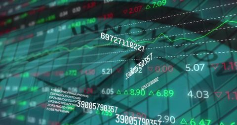 Dynamic Financial Data Display with Compass Background - Download Free Stock Images Pikwizard.com