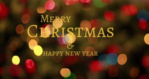 Festive Christmas and New Year Greeting with Colorful Lights