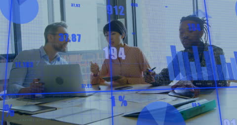 Tech-Savvy Team Analyzing Financial Data Trends