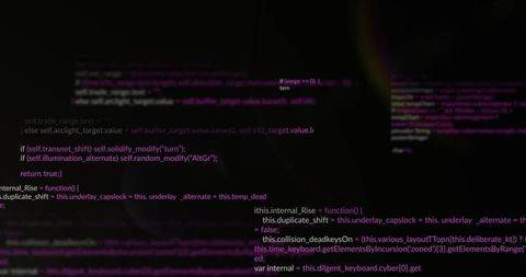 Digital code on black background symbolizing data processing