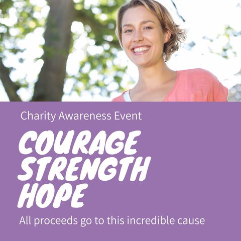 Woman symbolizing inner strength for charity event promotion