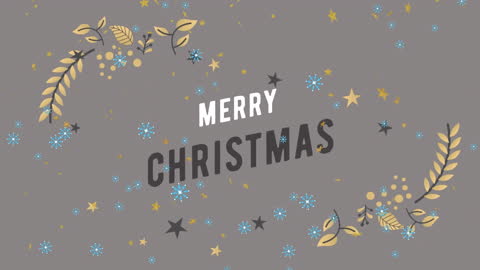 Festive Merry Christmas Greeting Animation with Decorative Elements