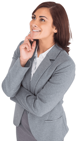 Smiling Businesswoman on Transparent Background in Professional Attire