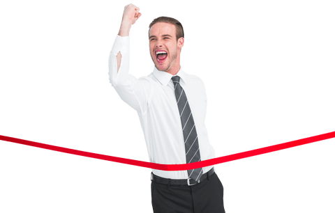 successful businessman crossing finish line transparent background - Download Free Stock Videos Pikwizard.com