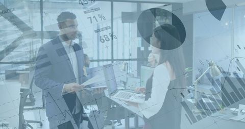 Business dialogue with technological data overlay