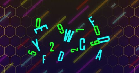 Futuristic Digital Letters on Neon Background - Download Free Stock Images Pikwizard.com
