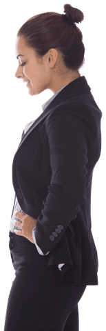 Confident hispanic businesswoman smiling on transparent background