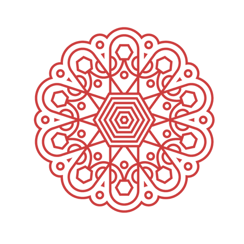 red hexagon mandala pattern on transparent background - Download Free Stock Videos Pikwizard.com