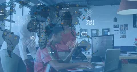 Team Collaborating on Data-driven Global Business Solutions