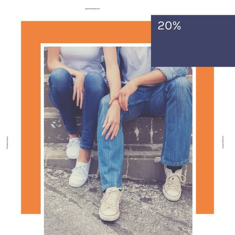 casual denim fashion with 20 percent sale on urban steps - Download Free Stock Templates Pikwizard.com