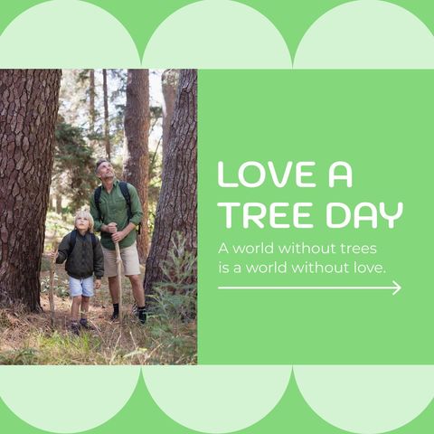 Love a Tree Day with Family in Tranquil Forest - Download Free Stock Templates Pikwizard.com