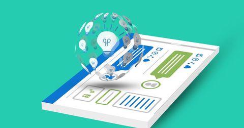 Digital concept of innovation in social media on tablet