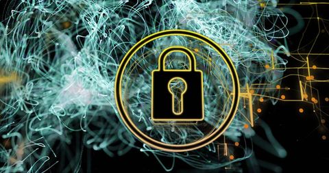 Digital Security and Network Connections Symbolized by Lock Icon - Download Free Stock Images Pikwizard.com
