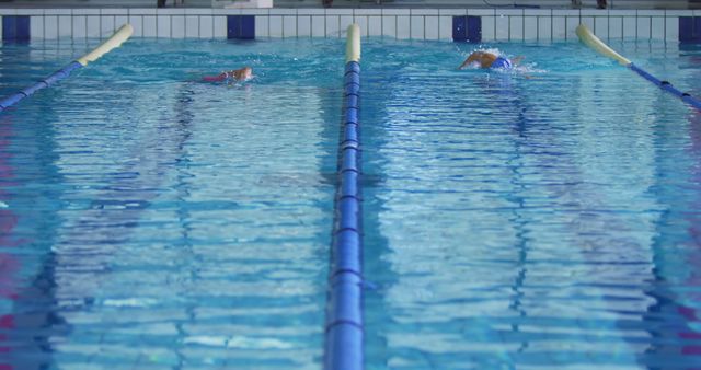 Swimming competition in indoor pool - Download Free Stock Images Pikwizard.com