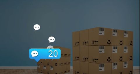 Social Media Notifications on Stacked Cardboard Boxes - Download Free Stock Images Pikwizard.com