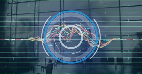 futuristic data overlay with world map in corporate environment - Download Free Stock Images Pikwizard.com