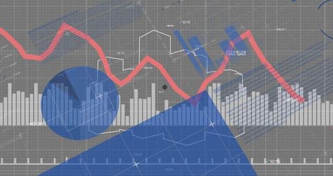 Data visualization and analytics interface with futuristic overlay