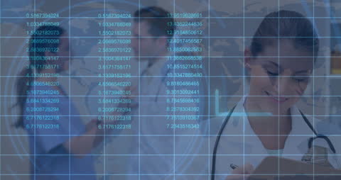 Healthcare Professionals Analyzing Financial Data