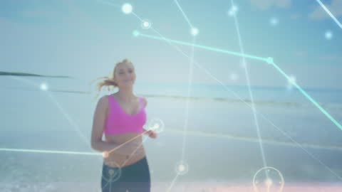 Digital Connections in Fitness Movement Tracking Exercise at Beach