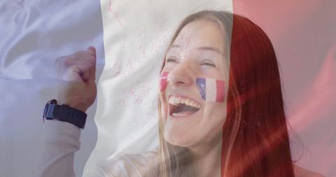 Excited French Patriot Celebrating with National Flag - Download Free Stock Images Pikwizard.com