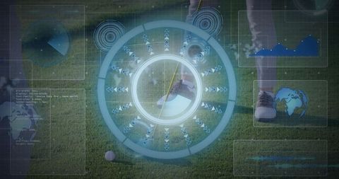 augmented reality in golf: advanced player analyzing shot with hud - Download Free Stock Images Pikwizard.com