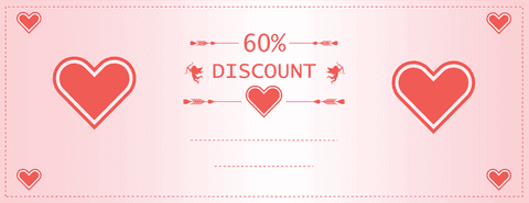 Valentine's Day Discount Card with Heart Border Transparent Background - Download Free Stock Videos Pikwizard.com