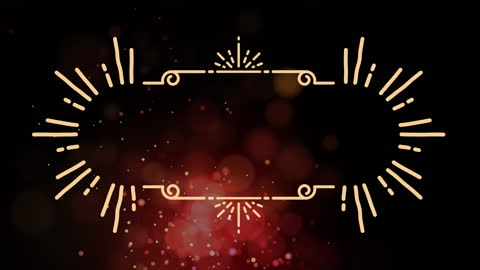 Golden Geometric Frame with Glowing Abstract Background