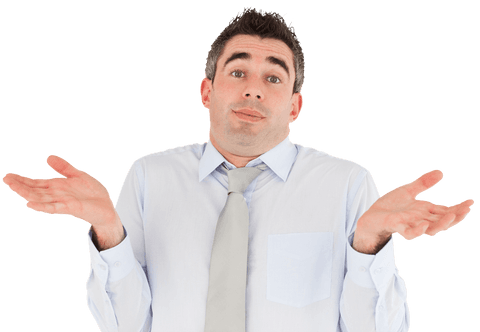 confused young caucasian businessman with arms raised on transparent background - Download Free Stock Videos Pikwizard.com