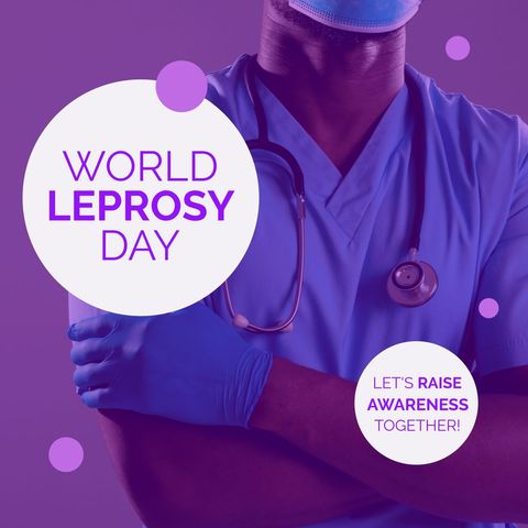 Health Worker Promoting World Leprosy Day Awareness