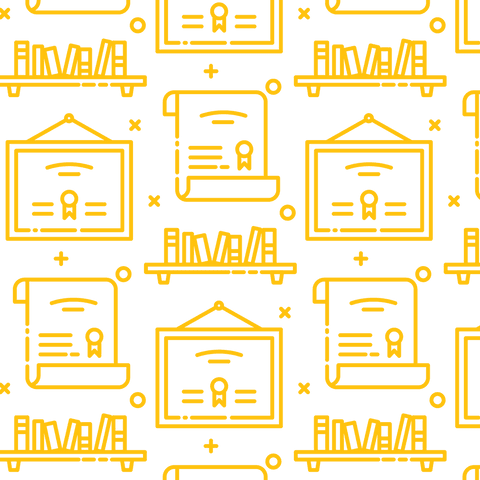 Yellow Educational Diploma Pattern on Transparent Background - Download Free Stock Videos Pikwizard.com