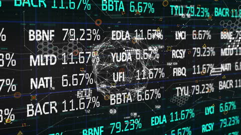 Futuristic Financial Data Animation with Global Interface