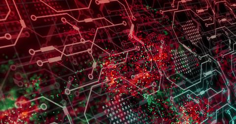 Dynamic Mesh and Circuit Overlay Representing Digital Data Connections - Download Free Stock Images Pikwizard.com