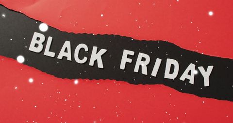 Black Friday Sale Banner with Falling Snow Effect