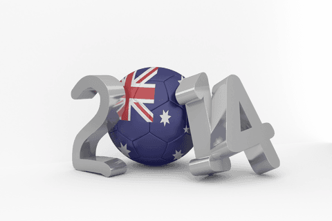 Transparent 2014 with Australian Flag Soccer Ball Illustration