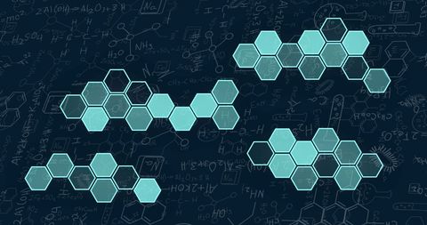 Abstract Hexagonal Network with Digital Chemical Patterns - Download Free Stock Images Pikwizard.com