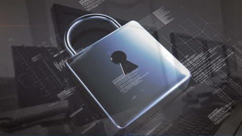 Digital Cybersecurity Concept with Virtual Padlock