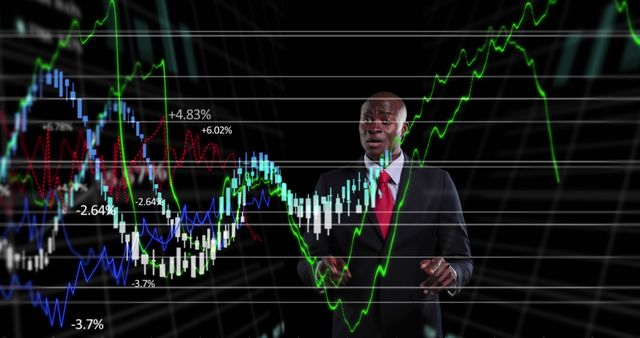 Entrepreneur Analyzing Stock Market Data with Trend Graphs Overlay - Download Free Stock Images Pikwizard.com