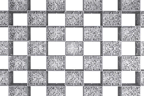 3d white labyrinth cube pattern on transparent background - Download Free Stock Videos Pikwizard.com