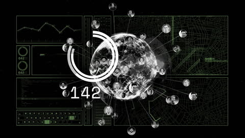 Global Network Scanning and Data Processing Animation