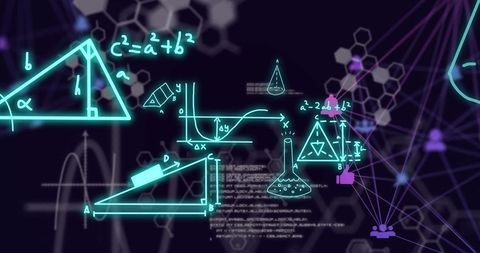 Digital Interface with Math and Science Concepts Over Connections - Download Free Stock Images Pikwizard.com