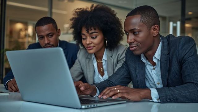 Modern Professionals Collaborating at Office Conference Table