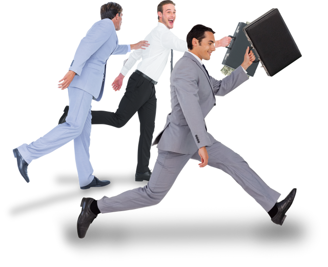 Running Diverse Businessmen Smiling Transparent Background PNG - Download Free Stock Videos Pikwizard.com