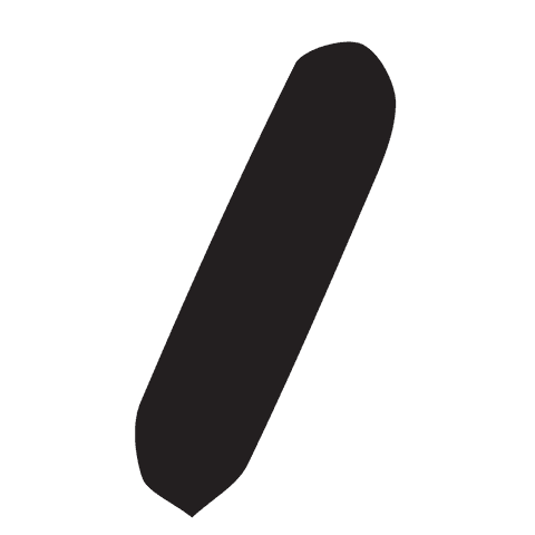 Minimal black shape with ample copy space transparent background