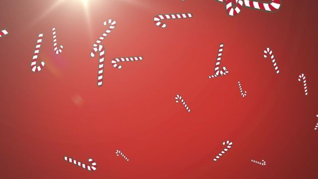 This vibrant festive background featuring falling Christmas candy canes on a red backdrop is perfect for holiday-themed digital and print materials. It can be used in Christmas promotions, holiday greeting cards, festive party invitations, or seasonal social media campaigns.