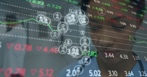 Female Doctor Analyzing Medical Data with Digital Interface