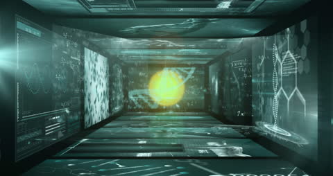 Futuristic Data Processing on Digital Screens with Technology Interface