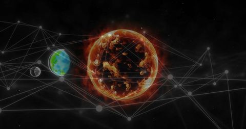 Digital network surrounding planets and stars