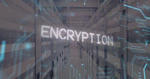 Digital Security with Encryption in Advanced Server Room - Download Free Stock Images Pikwizard.com