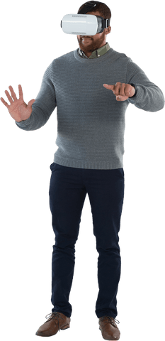 Transparent Man Experiencing Virtual Reality Technology - Download Free Stock Videos Pikwizard.com