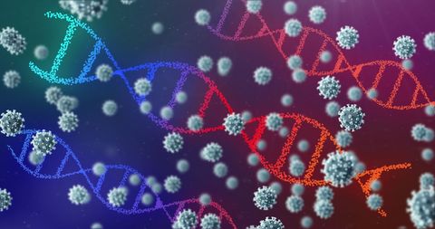 3D Visualization of DNA Strands and Coronavirus Cells During Pandemic